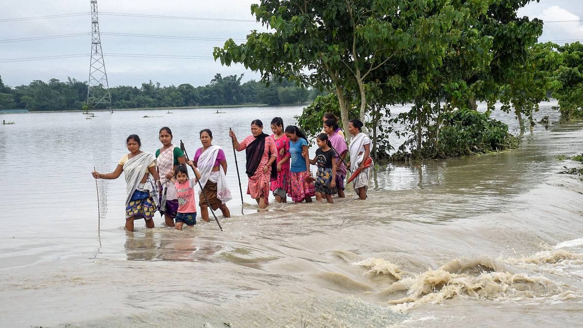 Nearly 1 2 Lakh People Affected As Flood Situation Remains Grim In Assam