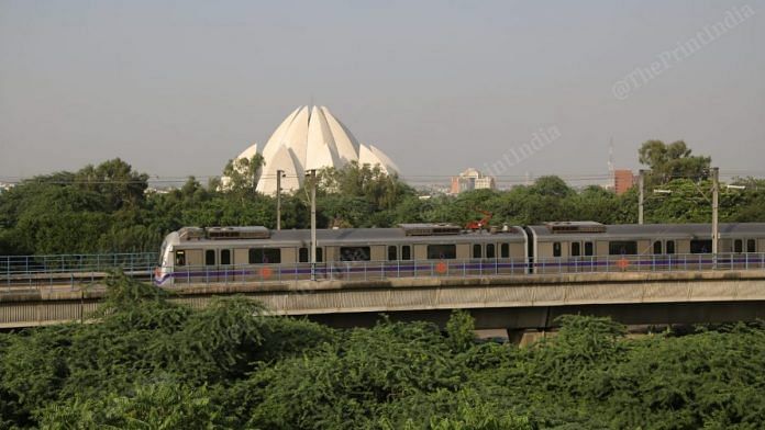 File photo of the Violet line of the Delhi Metro | Photo: Suraj Singh Bisht | ThePrint