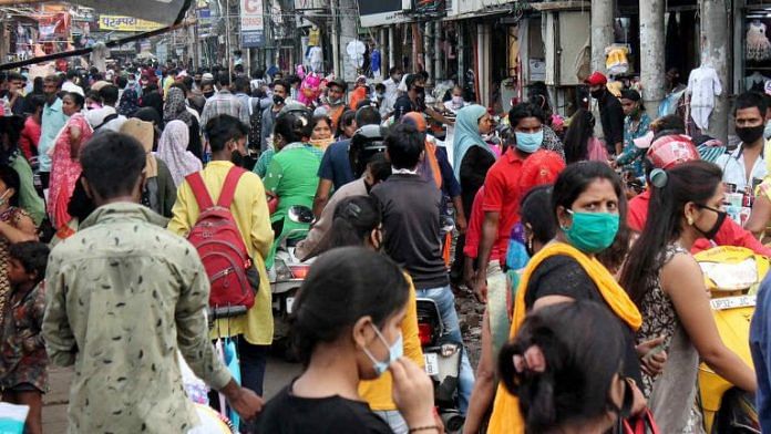 A crowded market in Lucknow, Uttar Pradesh | Representational image | ANI