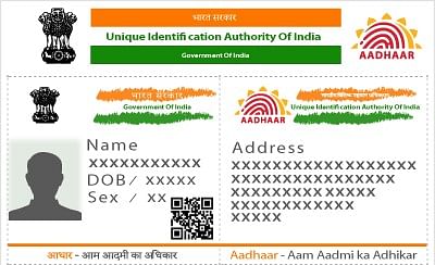 Sample Aadhaar card