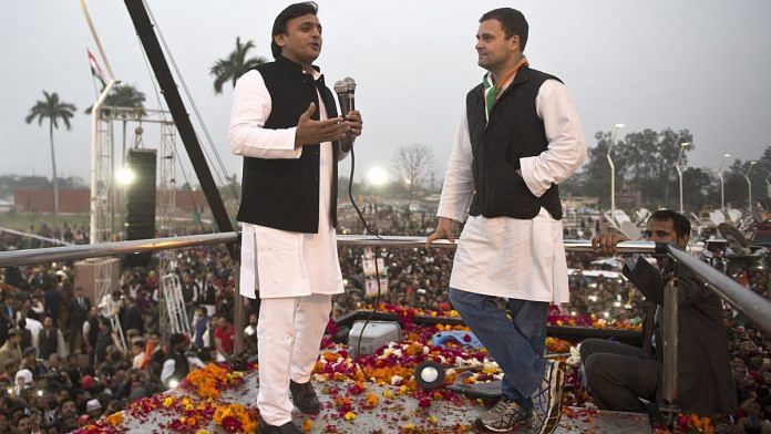 File image of Akhilesh Yadav and Rahul Gandhi | @INCIndia Twitter