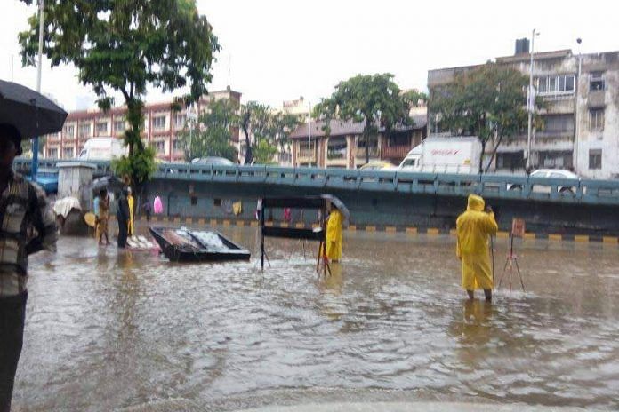 Photo of a flooded area in Mumbai after heavy rains lashed the city