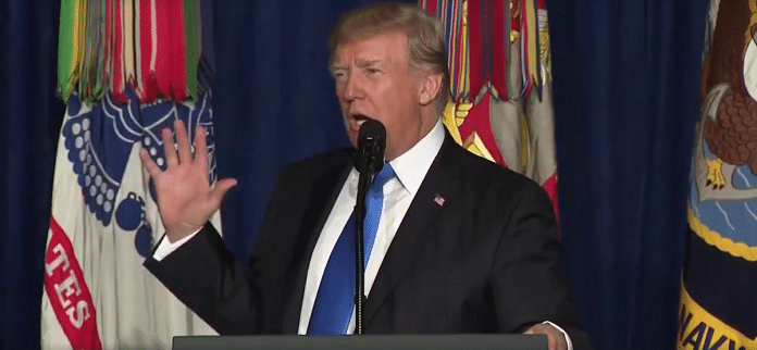 Donald Trump giving a speech