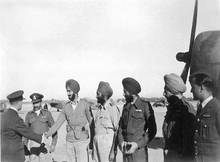 The six Indian squadron commanders, including Arjan Singh, during World War II