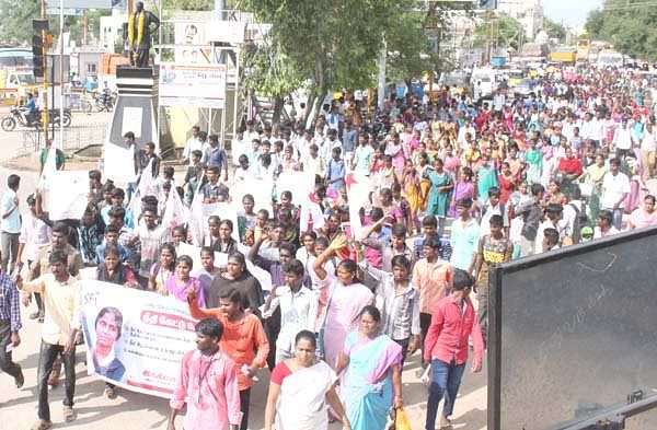 Protests after Anitha's suicide against NEET