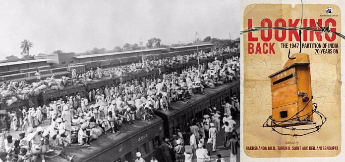 People travelling through trains across border during partition and the book cover
