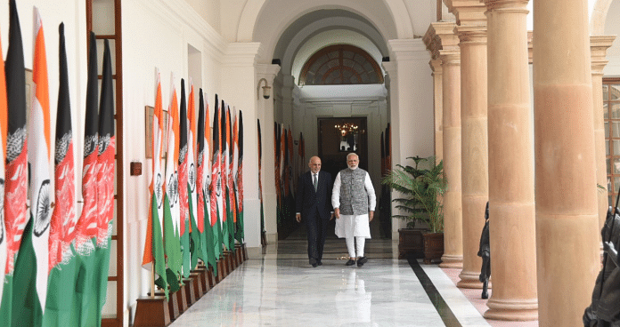 File photo of Narendra Modi and Afghan President Ashraf Ghani in New Delhi | @narendramodi/PTI