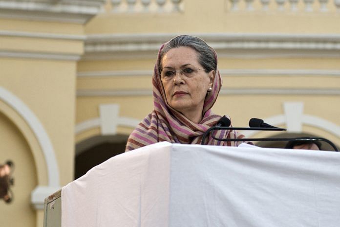 Sonia Gandhi at a Congress event. Pranab Mukherjee has said her role in the revival of the Congress has been understated