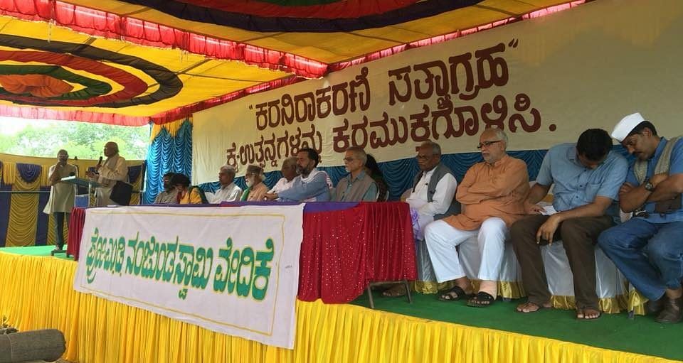 The satyagraha in Karnataka wants the tax under GST imposed on handmade goods to be removed.