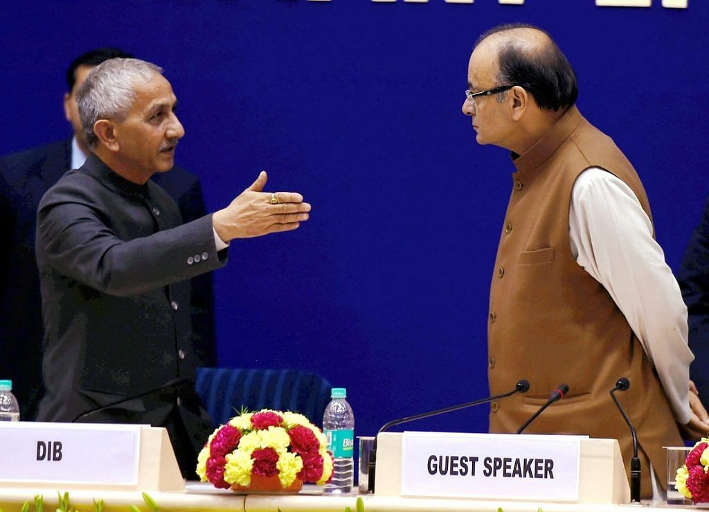 A file of photo Dineshwar Sharma (L) with Union finance minister Arun Jaitley in New Delhi
