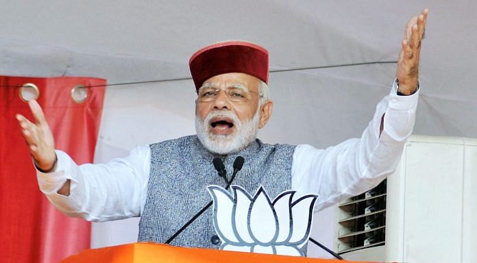 Modi giving speech in Himachal