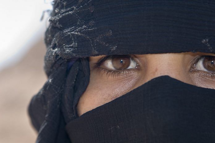 A picture of a Muslim woman in a veil