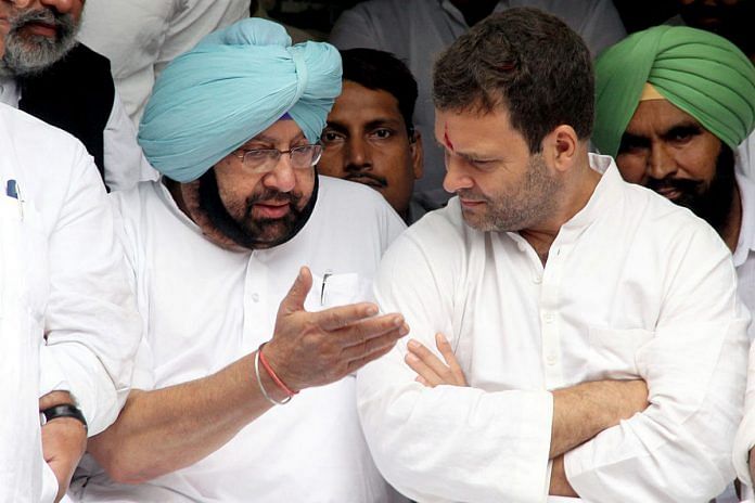 Congress Vice President Rahul Gandhi with Punjab Chief Minister Amarinder Singh