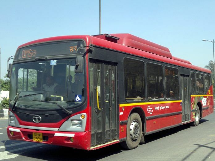 A low floor bus of the DTC