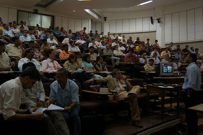 Architects and Professors at a conference at IIT, Bombay. | Photo by Dipak Hazra/Hindustan Times via Getty Images