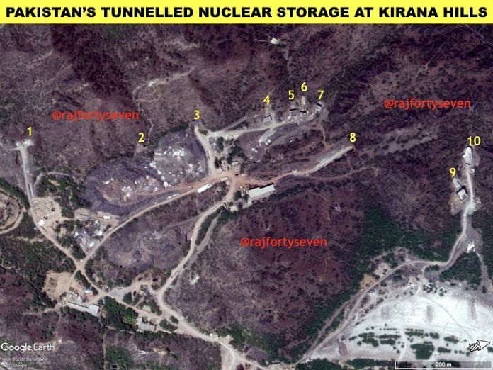 Pakistan nuclear weapons in tunneled storage - Satellite image