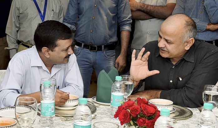 Delhi Chief Minister Arvind Kejriwal and Deputy Chief Minister Manish Sisodia during a past meeting.