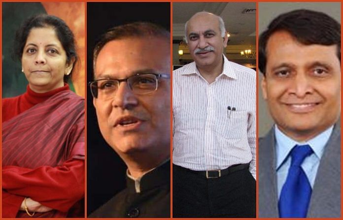 Collage of Nirmala Sitharaman, Jayant Sinha,M. J. Akbar, Suresh Prabhu