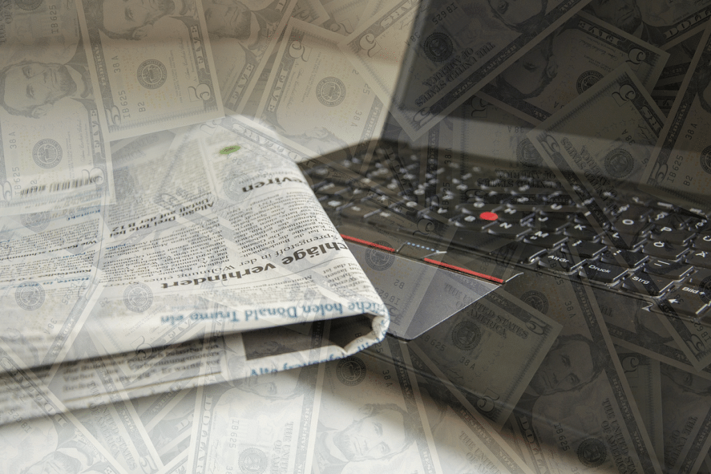 Money and newspaper
