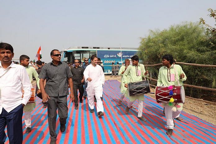 Congress Vice President Rahul Gandhi on the campaign trail in Gujarat