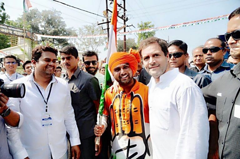 Rahul Gandhi has a bhakt, and he follows him barefoot