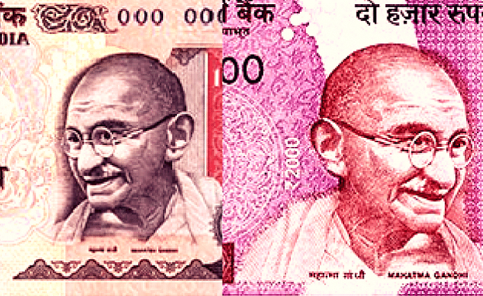 The Rs 1000 rupee note and Rs 2000 rupee note introduced before and after demonetisation respectively