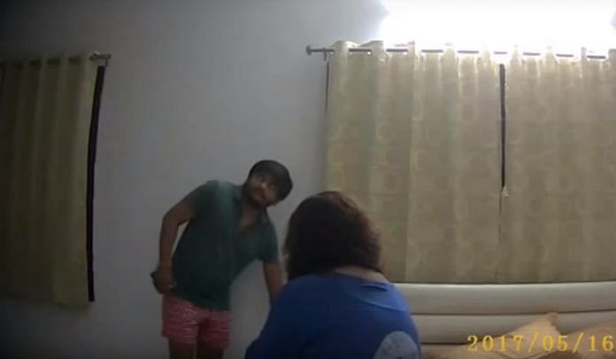 A screengrab from a video that purportedly shows Patidar leader Hardik Patel with a woman