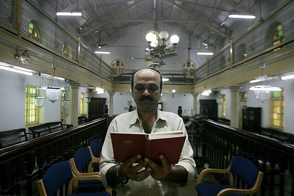 A member of the Jewish community in a synagogue in Mumbai