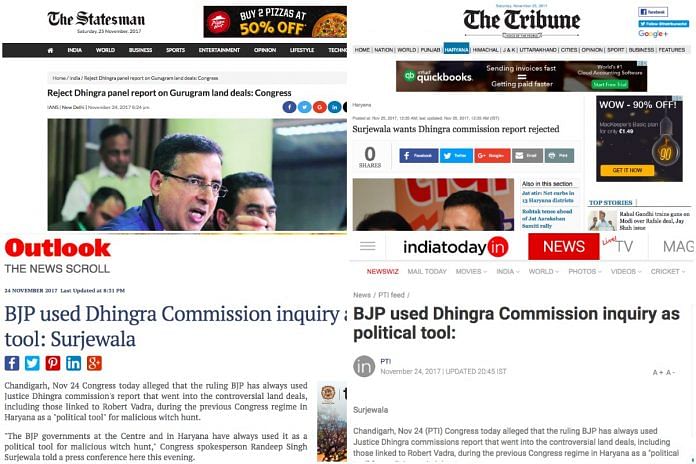 A collage of headlines about the report ThePrint first reported on Justice SN Dhingra