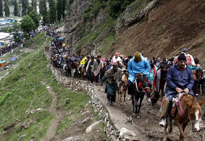 Pilgrims Travel To The Amarnath Yatra on animals | Getty Images