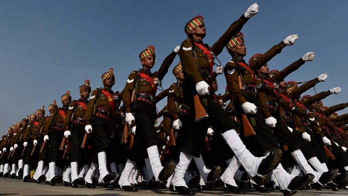 Indian Army marching at Rajpath