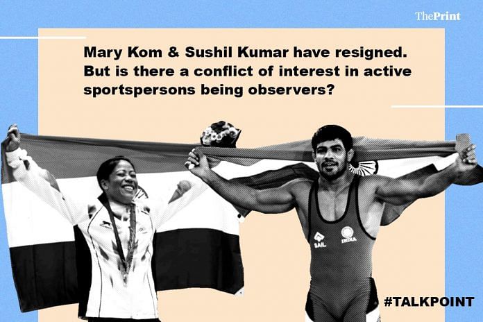 A graphic showing Mary Kom and Sushil Kumar