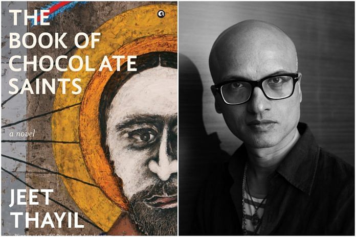 'The book of chocolate saints' book cover and author Jeet Thayil