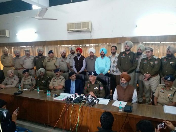 Punjab police top brass announcing Jaggi's arrest