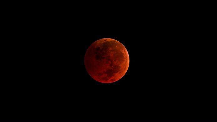 The super blue blood moon during lunar eclipse