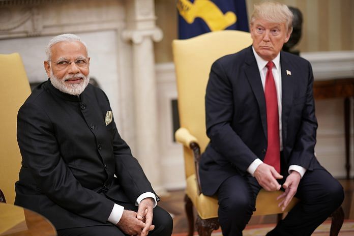 Modi and Trump sitting together