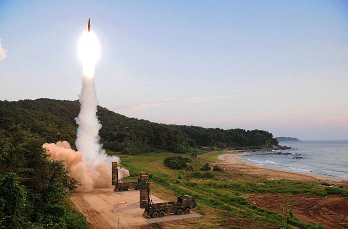 South Korea firing Hyunmu-2 ballistic missile