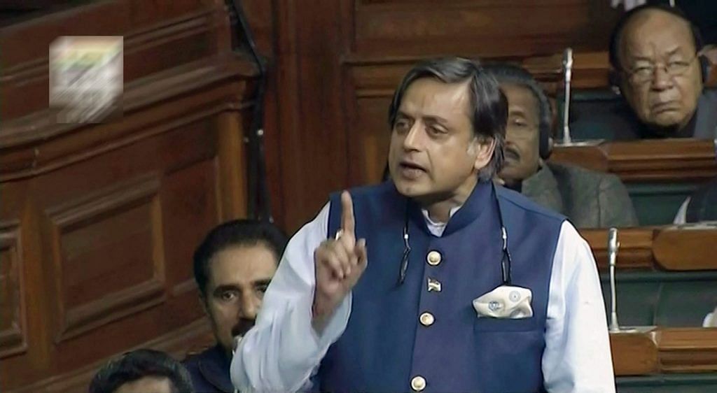 Shashi Tharoor in the Lok Sabha