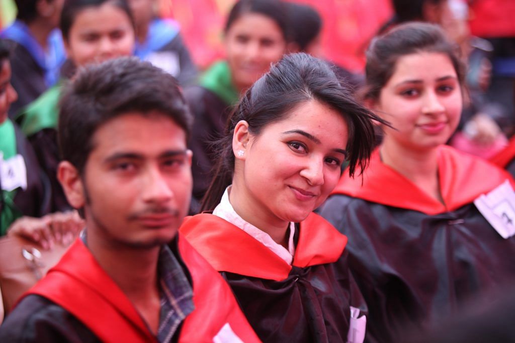 Students are Very Excite To Click Their Picture During 1st Annual Convocation At Punjab University constitute college Patto Hira Singh Moga Punjab India