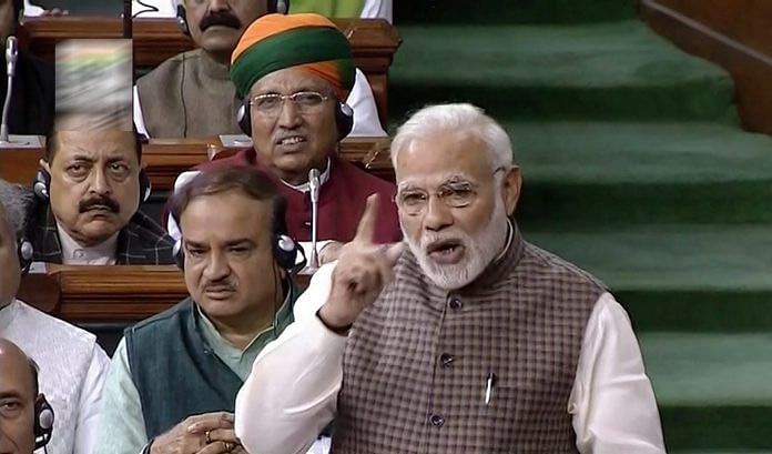 Prime Minister Narendra Modi speaks in the Lok Sabha