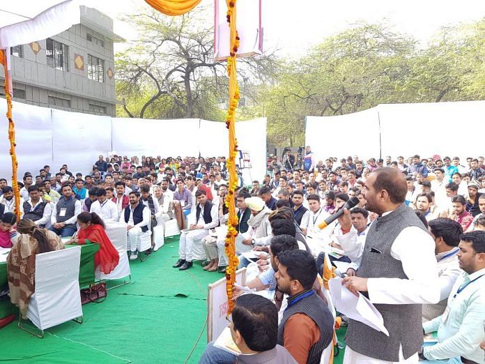 First mock parliament organised by BJP in Delhi