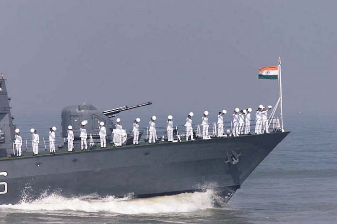 Indian Navy on board a naval ship