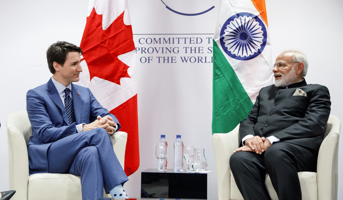 Justin Trudeau and Narendra Modi at the World Economic Forum in January | From Justin Trudeau's official Twitter handle @JustinTrudeau
