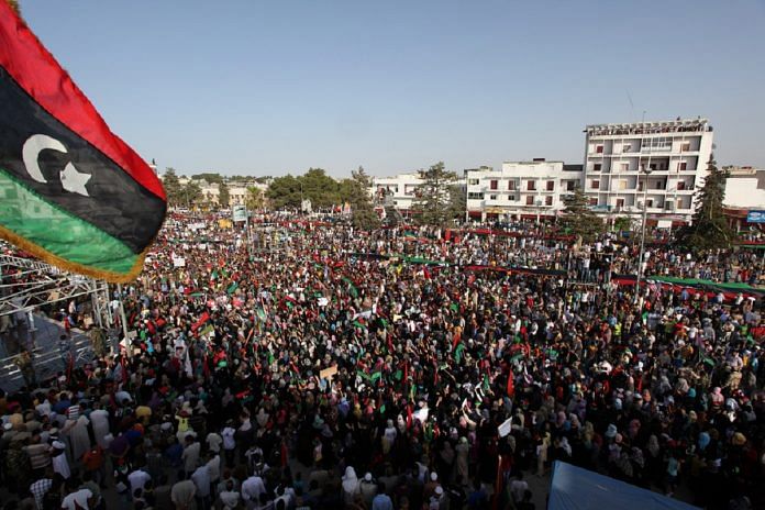 A demonstration in Libya in 2011