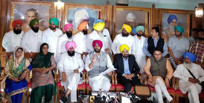 Sukhpal Khaira with other AAP MLAs