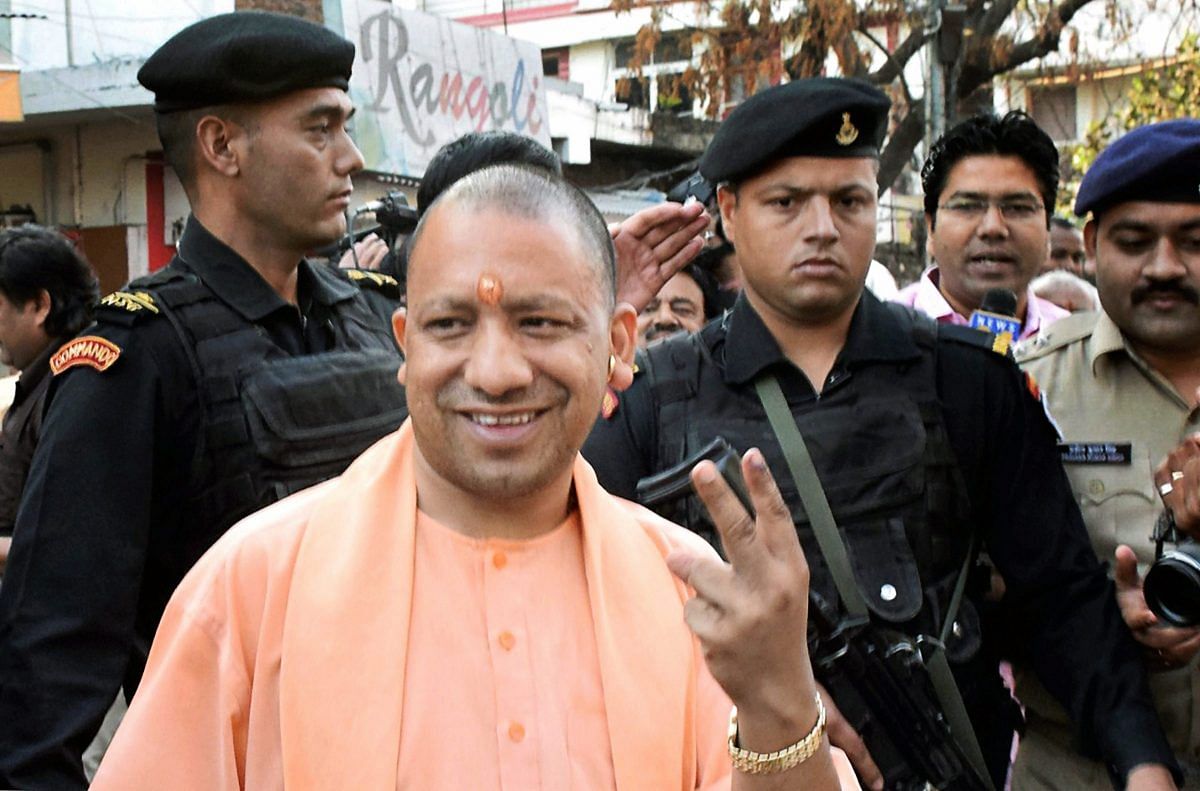 Latest news on Gorakhpur Lok Sabha by-poll election | ThePrint Gorakhpur:Yogi Adityanath after he cast his vote during Gorakhpur Lok Sabha by-poll election, in Gorakhpur on Sunday