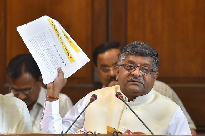 Ravi Shankar Prasad warned social media platforms like Facebook of 'strong action' if it interfered in elections | PTI