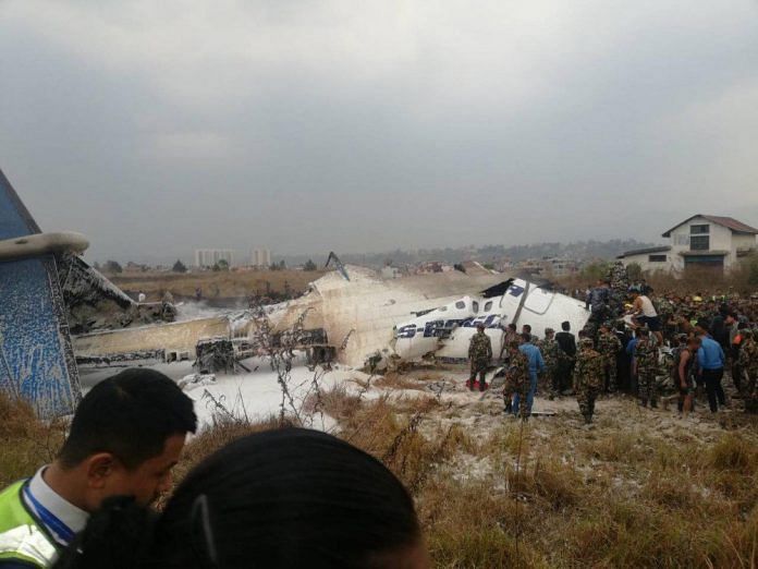 US-Bangla Airlines #BS211 from Dhaka (Dash 8-400 S2-AGU, 17-years-old) crashed after landing at Kathmandu Airport, Nepa