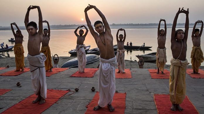 Young Indian Hindu Brahmins training to be priests