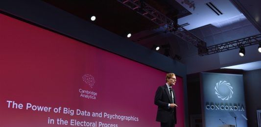 CEO of Cambridge Analytica Alexander Nix speaks at a summit in New York in 2016